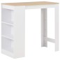 vidaXL Bartisch mit Regal Weiß 110x50x103 cm vidaXL Bartisch mit Regal Weiß 110x50x103 cm