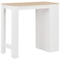 vidaXL Bartisch mit Regal Weiß 110x50x103 cm vidaXL Bartisch mit Regal Weiß 110x50x103 cm