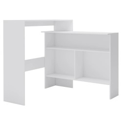 vidaXL Bartisch mit 2 Tischplatten Weiß 130x40x120 cm