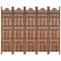 vidaXL 5-tlg. Raumteiler Handgeschnitzt Braun 200×165 cm Mangoholz