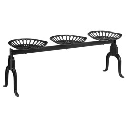 vidaXL 3-Sitzer-Bank 155 cm Schwarz Gusseisen