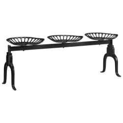 vidaXL 3-Sitzer-Bank 155 cm Schwarz Gusseisen