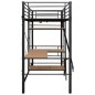 vidaXL Etagenbett mit Tischrahmen Grau Metall 90x200 cm