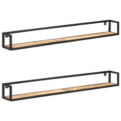vidaXL Wandregale 2 Stk. 160 cm Raues Mangoholz