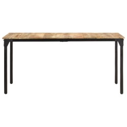 vidaXL Esstisch 160x80x76 cm Raues Mangoholz