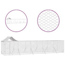 vidaXL Outdoor-Hundezwinger mit Dach Silbern 10x2x2,5 m Stahl Verzinkt