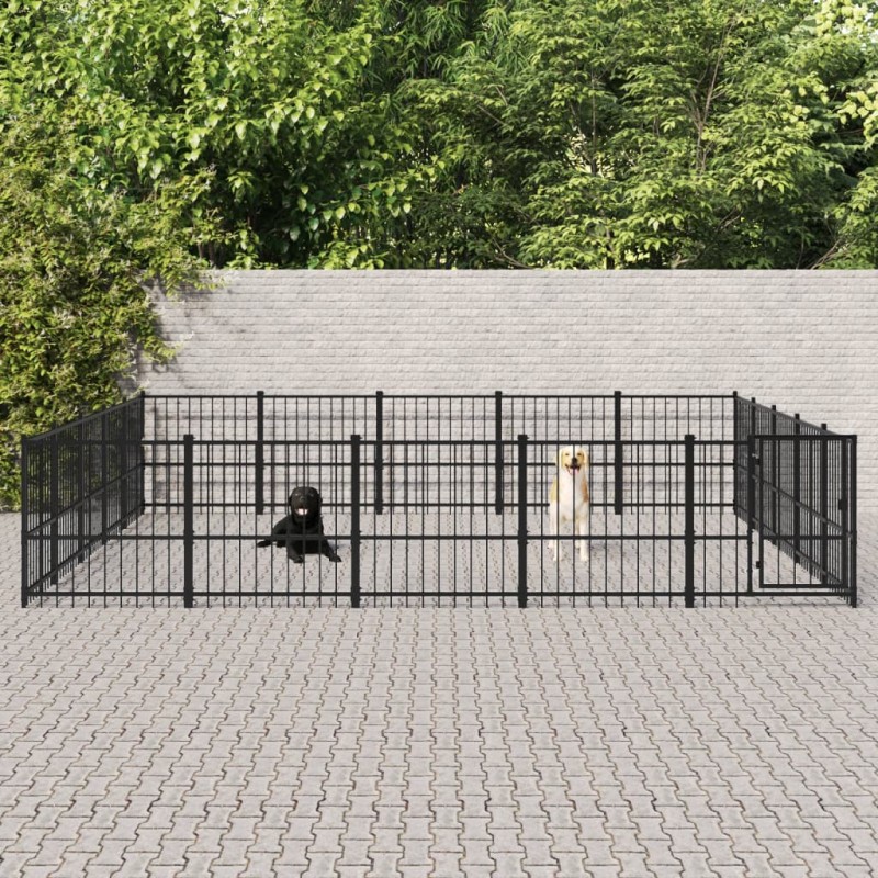 vidaXL Outdoor-Hundezwinger Stahl 23,52 m² vidaXL Outdoor-Hundezwinger Stahl 23,52 m²