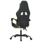 Gaming-Stuhl mit Fußstütze Drehbar Schwarz & Golden Kunstleder Gaming-Stuhl mit Fußstütze Drehbar Schwarz & Golden Kunstleder