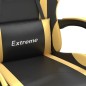 Gaming-Stuhl mit Fußstütze Drehbar Schwarz & Golden Kunstleder Gaming-Stuhl mit Fußstütze Drehbar Schwarz & Golden Kunstleder