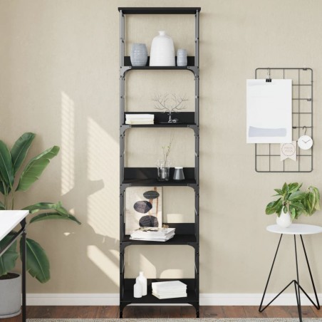 vidaXL Bücherregal Schwarz 50x33x188,5 cm Holzwerkstoff