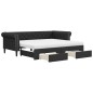 vidaXL Tagesbett Ausziehbar mit Schubladen Schwarz 90x200cm Kunstleder vidaXL Tagesbett Ausziehbar mit Schubladen Schwarz 90x200cm Kunstleder
