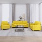 vidaXL 3-tlg. Sofagarnitur mit Kissen Hellgelb Stoff vidaXL 3-tlg. Sofagarnitur mit Kissen Hellgelb Stoff