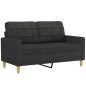vidaXL 2-tlg. Sofagarnitur mit Kissen Schwarz Stoff vidaXL 2-tlg. Sofagarnitur mit Kissen Schwarz Stoff