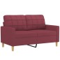 vidaXL 2-tlg. Sofagarnitur mit Kissen Weinrot Stoff vidaXL 2-tlg. Sofagarnitur mit Kissen Weinrot Stoff