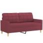 vidaXL 2-tlg. Sofagarnitur mit Kissen Weinrot Stoff vidaXL 2-tlg. Sofagarnitur mit Kissen Weinrot Stoff