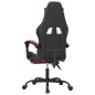 Gaming-Stuhl mit Fußstütze Drehbar Schwarz & Weinrot Kunstleder Gaming-Stuhl mit Fußstütze Drehbar Schwarz & Weinrot Kunstleder