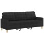 vidaXL 2-tlg. Sofagarnitur mit Kissen Schwarz Stoff vidaXL 2-tlg. Sofagarnitur mit Kissen Schwarz Stoff