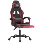 Gaming-Stuhl mit Fußstütze Drehbar Schwarz & Weinrot Kunstleder Gaming-Stuhl mit Fußstütze Drehbar Schwarz & Weinrot Kunstleder