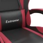 Gaming-Stuhl mit Fußstütze Drehbar Schwarz & Weinrot Kunstleder Gaming-Stuhl mit Fußstütze Drehbar Schwarz & Weinrot Kunstleder
