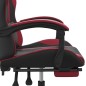 Gaming-Stuhl mit Fußstütze Drehbar Schwarz & Weinrot Kunstleder Gaming-Stuhl mit Fußstütze Drehbar Schwarz & Weinrot Kunstleder