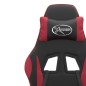 Gaming-Stuhl mit Fußstütze Drehbar Schwarz & Weinrot Kunstleder Gaming-Stuhl mit Fußstütze Drehbar Schwarz & Weinrot Kunstleder