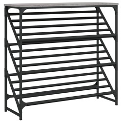 vidaXL Schuhregal Grau Sonoma 90x30x85 cm Holzwerkstoff
