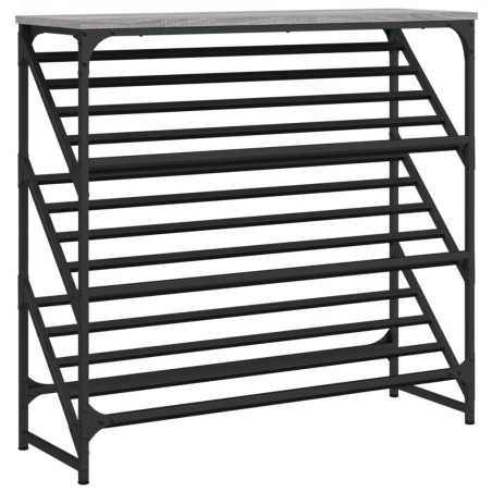 vidaXL Schuhregal Grau Sonoma 90x30x85 cm Holzwerkstoff