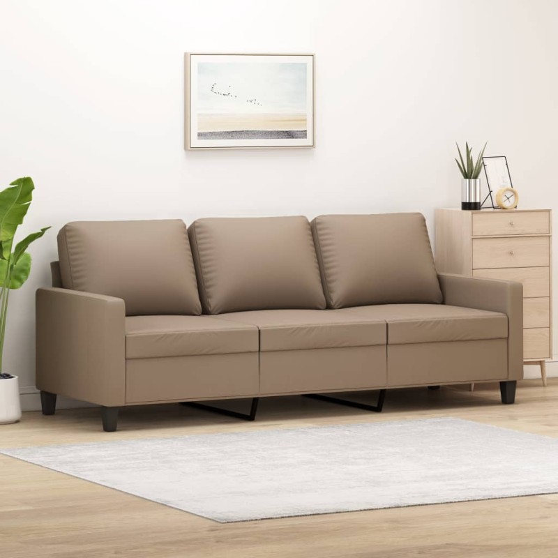 vidaXL 3-Sitzer-Sofa Cappuccino-Braun 180 cm Kunstleder vidaXL 3-Sitzer-Sofa Cappuccino-Braun 180 cm Kunstleder