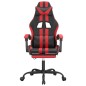 Gaming-Stuhl mit Fußstütze Drehbar Schwarz & Rot Kunstleder Gaming-Stuhl mit Fußstütze Drehbar Schwarz & Rot Kunstleder