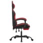Gaming-Stuhl mit Fußstütze Drehbar Schwarz & Rot Kunstleder Gaming-Stuhl mit Fußstütze Drehbar Schwarz & Rot Kunstleder