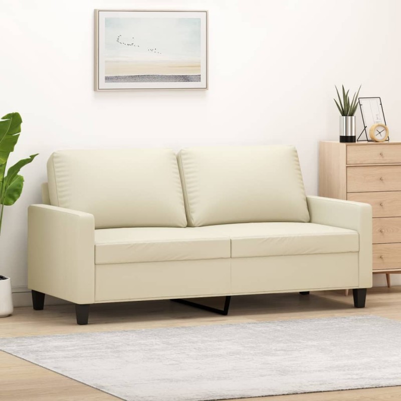 vidaXL 2-Sitzer-Sofa Creme 140 cm Kunstleder vidaXL 2-Sitzer-Sofa Creme 140 cm Kunstleder