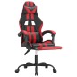 Gaming-Stuhl mit Fußstütze Drehbar Schwarz & Rot Kunstleder Gaming-Stuhl mit Fußstütze Drehbar Schwarz & Rot Kunstleder