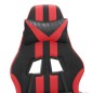 Gaming-Stuhl mit Fußstütze Drehbar Schwarz & Rot Kunstleder Gaming-Stuhl mit Fußstütze Drehbar Schwarz & Rot Kunstleder