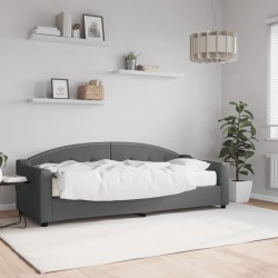 vidaXL Tagesbett mit Matratze Dunkelgrau 80x200 cm Stoff