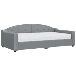 vidaXL Tagesbett mit Matratze Hellgrau 100x200 cm Stoff