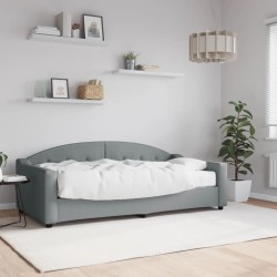 vidaXL Tagesbett mit Matratze Hellgrau 90x190 cm Stoff