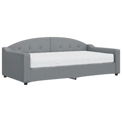 vidaXL Tagesbett mit Matratze Hellgrau 90x190 cm Stoff