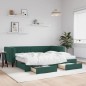 vidaXL Tagesbett Ausziehbar mit Schubladen Dunkelgrün 90x200 cm Samt vidaXL Tagesbett Ausziehbar mit Schubladen Dunkelgrün 90x200 cm Samt