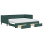 vidaXL Tagesbett Ausziehbar mit Schubladen Dunkelgrün 90x200 cm Samt vidaXL Tagesbett Ausziehbar mit Schubladen Dunkelgrün 90x200 cm Samt