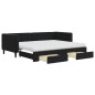 vidaXL Tagesbett Ausziehbar mit Schubladen Schwarz 90x200 cm Samt vidaXL Tagesbett Ausziehbar mit Schubladen Schwarz 90x200 cm Samt