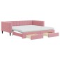 vidaXL Tagesbett Ausziehbar mit Schubladen Rosa 100x200 cm Samt vidaXL Tagesbett Ausziehbar mit Schubladen Rosa 100x200 cm Samt