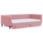 vidaXL Tagesbett Ausziehbar mit Schubladen Rosa 100x200 cm Samt vidaXL Tagesbett Ausziehbar mit Schubladen Rosa 100x200 cm Samt