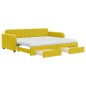 vidaXL Tagesbett Ausziehbar mit Schubladen Gelb 90x200 cm Samt vidaXL Tagesbett Ausziehbar mit Schubladen Gelb 90x200 cm Samt