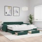 vidaXL Tagesbett Ausziehbar mit Schubladen Dunkelgrün 100x200 cm Samt vidaXL Tagesbett Ausziehbar mit Schubladen Dunkelgrün 100x200 cm Samt