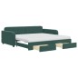 vidaXL Tagesbett Ausziehbar mit Schubladen Dunkelgrün 100x200 cm Samt vidaXL Tagesbett Ausziehbar mit Schubladen Dunkelgrün 100x200 cm Samt