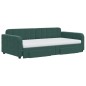 vidaXL Tagesbett Ausziehbar mit Schubladen Dunkelgrün 100x200 cm Samt vidaXL Tagesbett Ausziehbar mit Schubladen Dunkelgrün 100x200 cm Samt