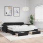 vidaXL Tagesbett Ausziehbar mit Schubladen Schwarz 100x200 cm Samt vidaXL Tagesbett Ausziehbar mit Schubladen Schwarz 100x200 cm Samt
