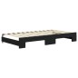 vidaXL Tagesbett Ausziehbar mit Schubladen Schwarz 100x200 cm Samt vidaXL Tagesbett Ausziehbar mit Schubladen Schwarz 100x200 cm Samt