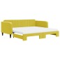 vidaXL Tagesbett Ausziehbar mit Matratzen Gelb 100x200 cm Samt vidaXL Tagesbett Ausziehbar mit Matratzen Gelb 100x200 cm Samt