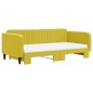 vidaXL Tagesbett Ausziehbar mit Matratzen Gelb 100x200 cm Samt vidaXL Tagesbett Ausziehbar mit Matratzen Gelb 100x200 cm Samt
